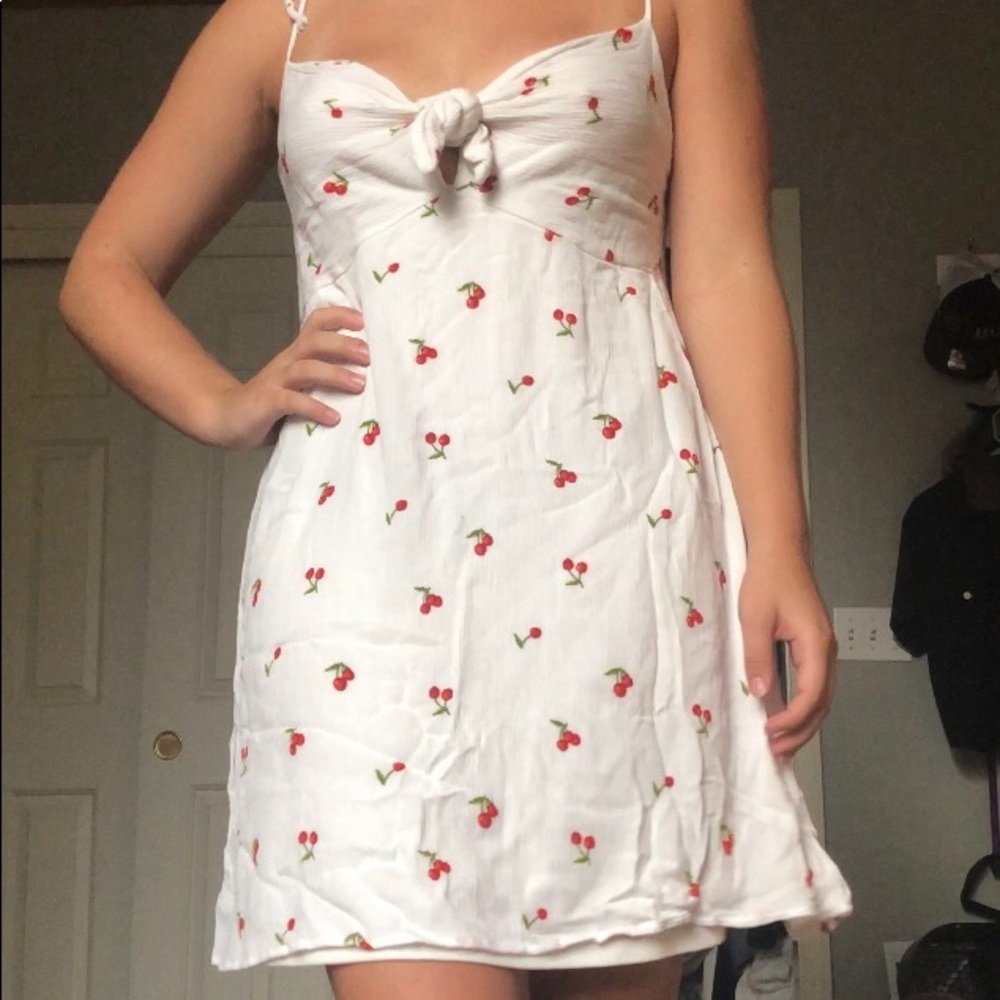 Cherry Tie Strap Mini Dress